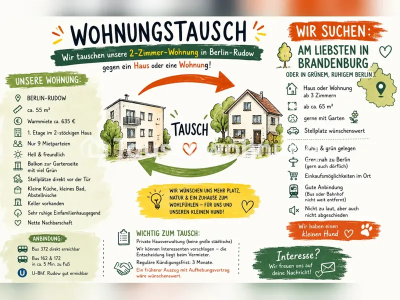 Tauschwohnung: Neukölln: Gemütliche 2-Zimmer-Wohnung getauscht ggn. Haus/Wh — photo 1